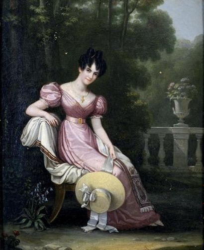 CHARLES BOULANGER DE BOISFREMONT (Rouen 1773 - Paris 1838) "PORTRAIT DE JEUNE FEMME...