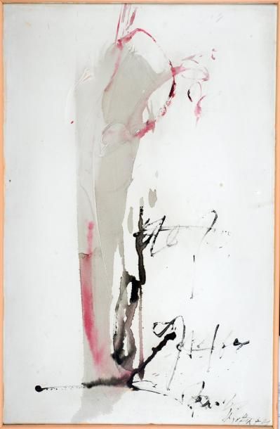Jean Degottex (1918-1988) Japanese Corner Peinture sur panneau Signée, titrée et...