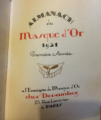 null ALMANACH du MASQUE D'OR Première année. Paris, Devambez, 1921. in-12 cartonnage...