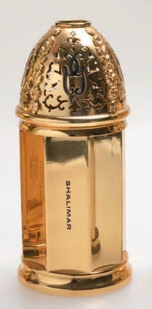 Guerlain SUCRIER DE MADAME «SHALIMAR» Présentation en métal doré, modèle de démonstration....