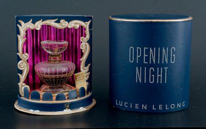 Lucien Lelong «OPENING NIGHT» Flacon en verre, panse arrondie à décor rainuré. Bouchon...