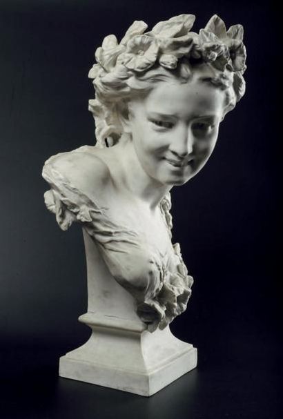 D'après Jean-Baptiste CARPEAUX (1827-1875) Buste de Flore ou Printemps n°1 Épreuve...