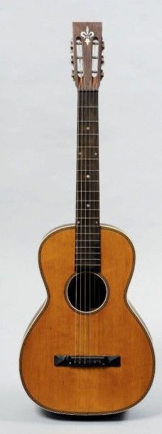 null Guitare PARLOR avec une étiquette originale BAUER COMPANY Philadelphia, c.1900...