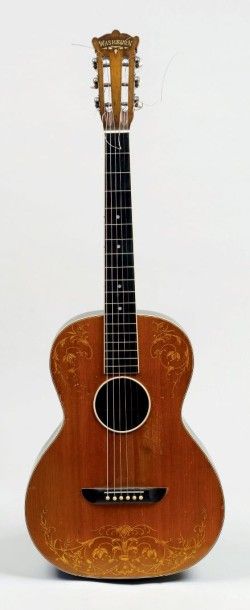 null Guitare flat top de marque WASHBURN n° de série 127 55, c.1925
Caisse en palissandre...