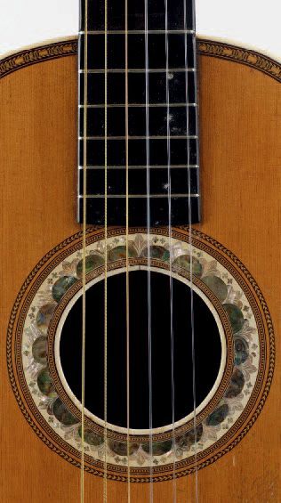 null Guitare Anonyme, c. 1850 attribuée à Joseph BELLIDO Diapason 620mm espacement...