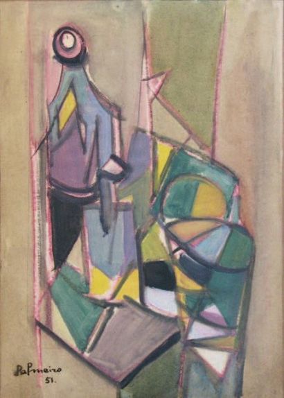 José PALMEIRO (1901-1984) Nature morte cubiste

Technique mixte sur papier marouflé...