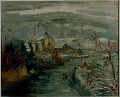 Léonard BORDES (1898-1969) PAYSAGE D'HIVER
Huile sur panneau
50 x 61 cm