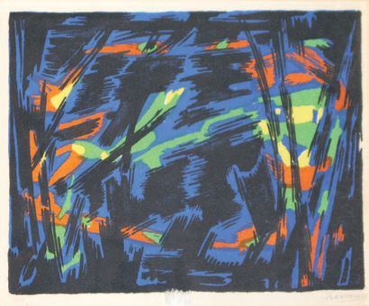 Jean BERTHOLLE (1909-1996) 
COMPOSITION
Lithographie en couleur, signée en bas à...