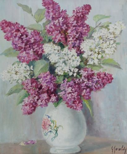 G. GERALDY Bouquet de lilas
Huile sur toile signée en bas à droite
46x38 cm
