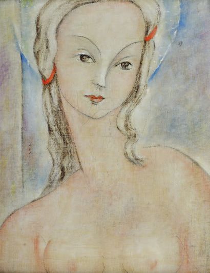 Irène LAGUT (1893-1994) 
MODÈLE NU EN BUSTE
Huile sur toile 35x27cm