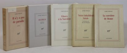 FRENAUD (André) IL N'Y A PAS DE PARADIS. Poèmes. Paris, Gallimard, 1962; in-8, broché,...