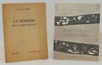 LEIRIS (Michel) BAGATELLES VÉGÉTALES. Paris, Jean Aubier, 1956; in-4, broché, couverture...