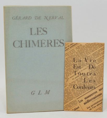 LÉVIS-MANO (Guy) LA VIE EST DE TOUTES LES COULEURS. Paris, GLM, 1933; in-16 étroit,...