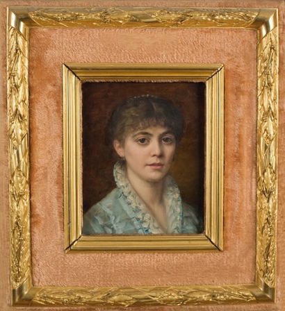 EDOUARD LUCIEN CABANE (1857 - ?) Portrait en buste de la fille aînée de l'artiste...
