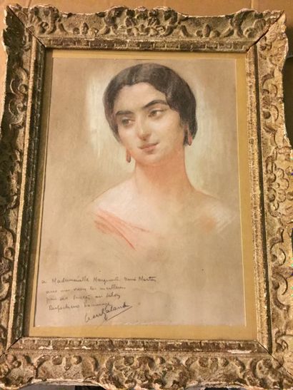 Léon Laurent GALAND (1872-1960) 
Portrait de Mlle Marguerite Marie Martin
Pastel...