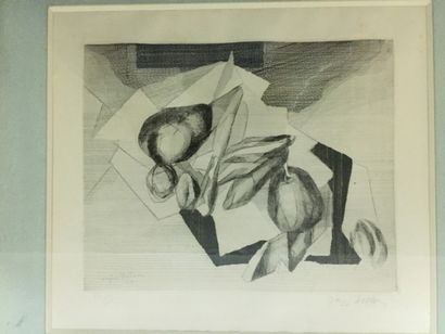 Jacques VILLON (1875-1963) 
Nature morte aux fruits - 1929
Gravure en noir sur papier
Signé...