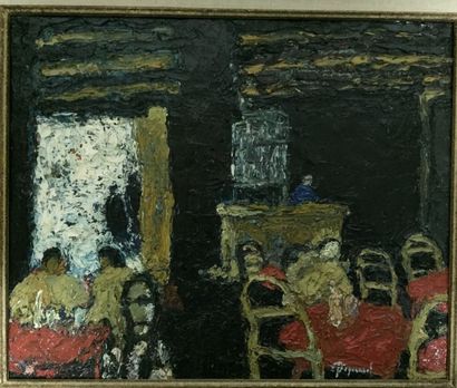 Jacques PEYRONNET (1939) 
Le café sombre Huile sur toile, Signé en bas à droite
35...