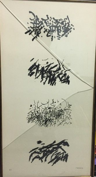 Jacques GERMAIN (1915-2001) 
Composition
Lithographie sur papier,
Signée en bas à...