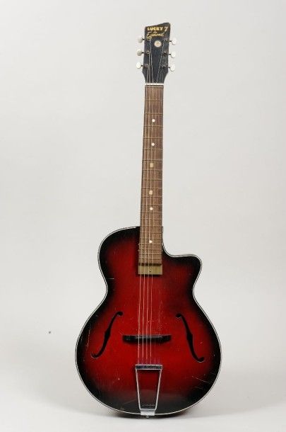 null Guitare électrique Hollowbody de marque Lucky 7 Egmond, finition Red Sunburst,...