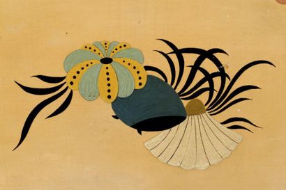 Leonard Tsuguharu FOUJITA (1886-1968) 
Nature morte aux coquillages et aux anémones...