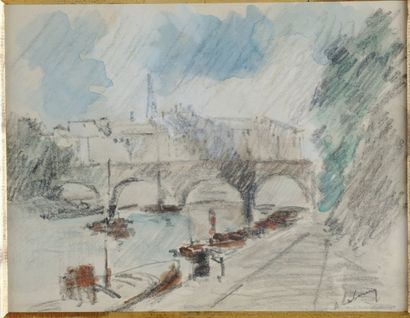 Albert Marie LEBOURG (1849-1928) BATEAU ENTRANT DANS LE PORT
Aquarelles et crayo...