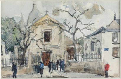 Fernand HERBO (1905-1995) RUELLE, ET, PORTE DE L'ÉGLISE
Dessins à l'aquarelle signée...