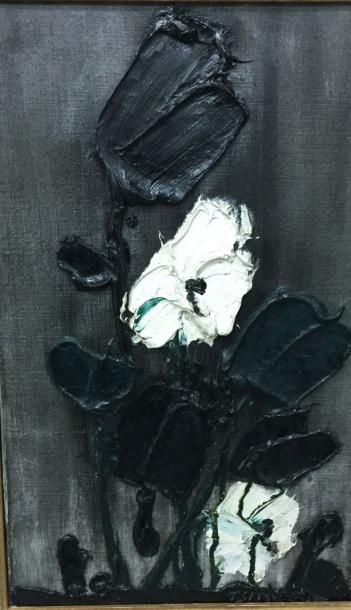 Thanos TSINGOS (1914-1965) Fleurs
Huile sur toile, signée en bas à droite
46 x 27...