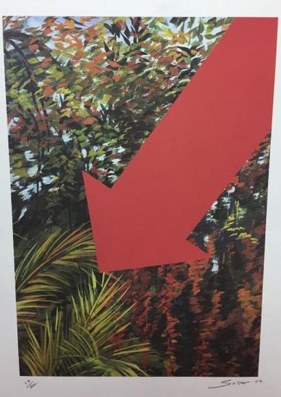 Sacha SOSNO (1937-2013) Oblitération, jungle, 2004
Lithographie en couleur sur papier,...