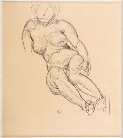 Gustave MIKLOS (1888-1967) Le modèle nu
Dessin au crayon gras, portant le cachet...