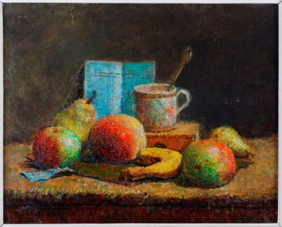 Ludovic VALLEE (1864-1939) Nature Morte au fruit
Huile sur toile signée en bas à...