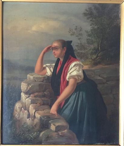 Friedrich Edouard MEYERHEIM (1808-1879) L'attente
Huile sur toile signée
25x36cm
