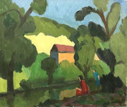 Georges JOUBIN (1888-1983) Femmes au bord de la rivière
Huile sur toile, signée en...