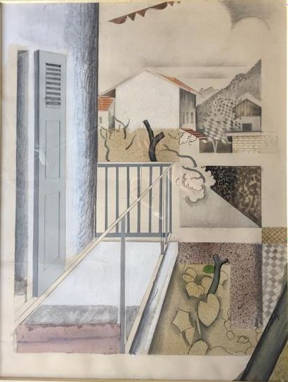 Alfred RETH ( 1884 - 1966 ) Paysage de Provence
Dessin à la gouache, pastel et aquarelle
Signé...