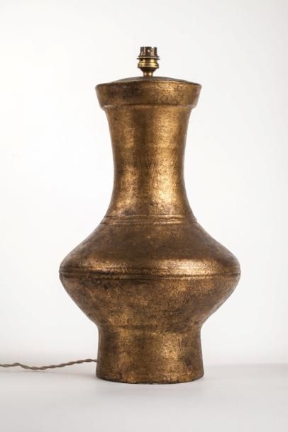 null Lampe de forme balustre en céramique dorée
H 49cm