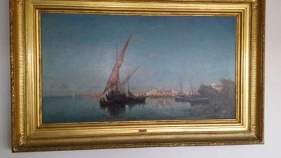Jean- Baptiste APPIAN (1818-1888) 
MARINE Huile sur toile, signée et datée en bas...
