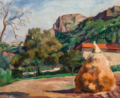 Louis Adolphe RIOU (1893-1958) 
PAYSAGE D'AFRIQUE DU NORD Huile sur toile, signée...