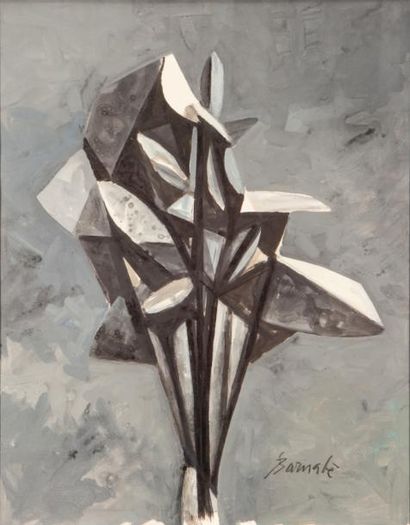 Duilio BARNABE dit DUBE (1914-1961) 
LE BOUQUET Gouache contrecollée sur papier,...