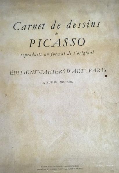PICASSO Pablo Carnet de dessins de Picasso, reproduits au format de l'original. Paris,...