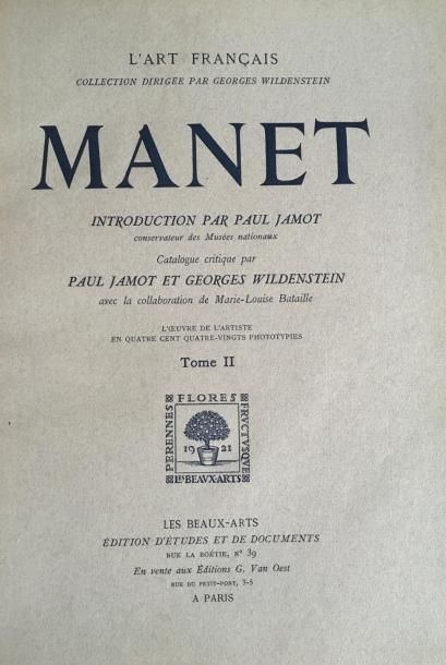 MANET (Edouard) & JAMOT (Paul) & WILDENSTEIN (Georges) MANET, catalogue critique...