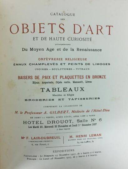null 9 Catalogues de ventes aux enchères
Drouot 1927// Collection Margossian 1935...