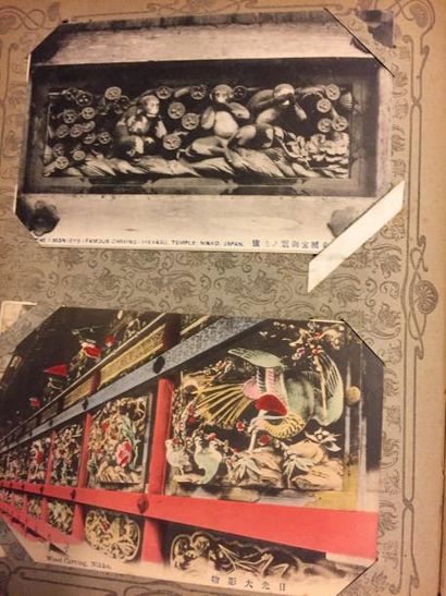 null Album “6eme voyage Japon 1942” comportant environ 250 cartes postales en noir...