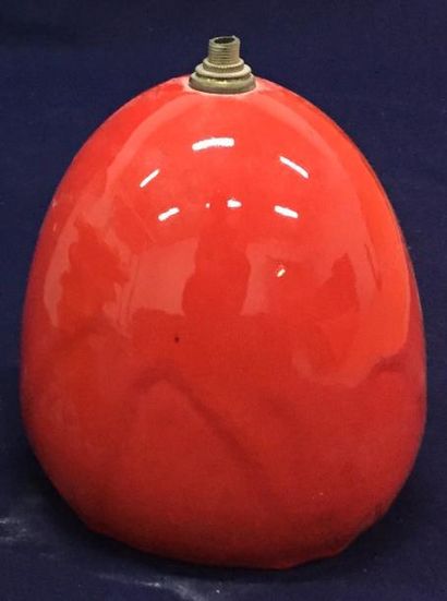 null Pied de lampe «oeuf» en céramique rouge. H14cm