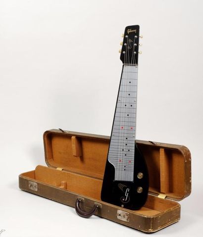 null Lap steel électrique de marque Gibson modèle BR-2 V1 de 1947
Finition Black...