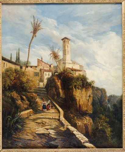 Jean CHARLES Joseph REMOND (1795-1875) et son atelier Vue de ronciglione
Huile sur...