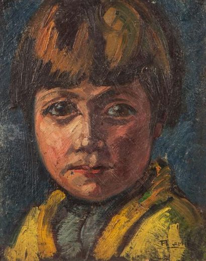 Roger GRILLON ( 1881-1938) Claude, fils de l'artiste à Prades huile sur toile signée...