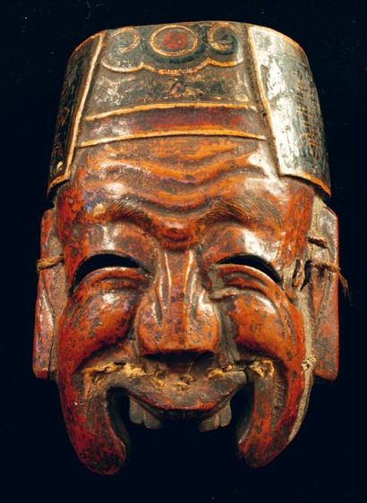 null MASK OF TUDIGONG (OLD MAN ASSOCIATED WITH SUN), DIEU DU SOL* SW China, Qing...
