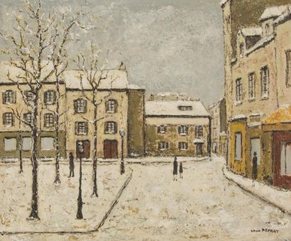 Louis PEYRAT (1911-1999) 
Montmartre sous la neige
Huile sur toile
45x55cm