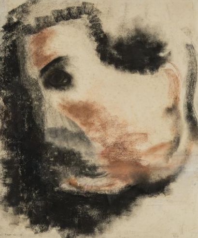 Jean FAUTRIER (1898-1964) 
Portrait
Fusain et sanguine signée en bas à gauche datée...