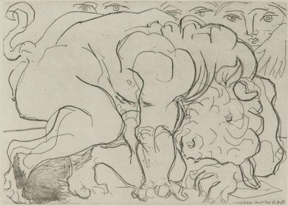 Pablo Picasso (1881-1973) 
Minotaure blessé VI, 1933
Gravure sur papier vergé de...