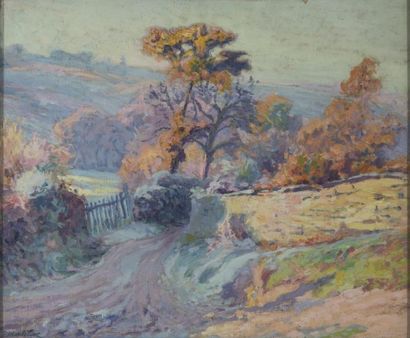 PAUL MADELINE (1863-1920) 
La Creuse en automne, circa 1916
Huile sur toile, signée...